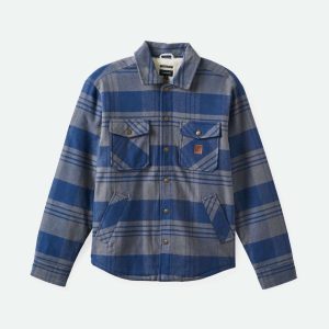 Durham Sherpa Lined Jacket - Washed Navy/Beige Plaid