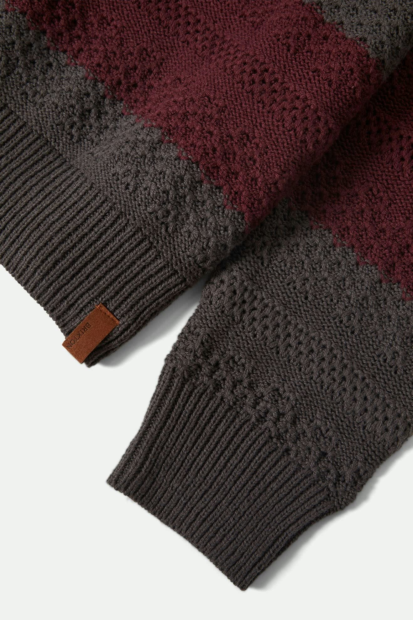 Midnight Crew Sweater - Black/Port Stripe - Image 6