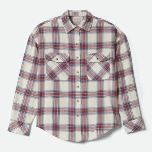 Women's Bowery Vintage Overshirt - Off White/Berring Sea/Red