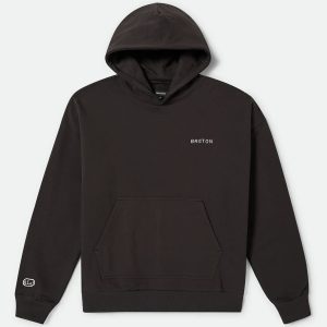 Embroidered Heavyweight Oversized Hoodie - Black