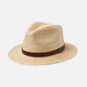 Messer Straw Fedora - Natural/Brown