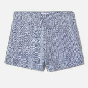 Women's Weekend Cross Loop French Terry Lounge Short - Off White/Electric Indigo