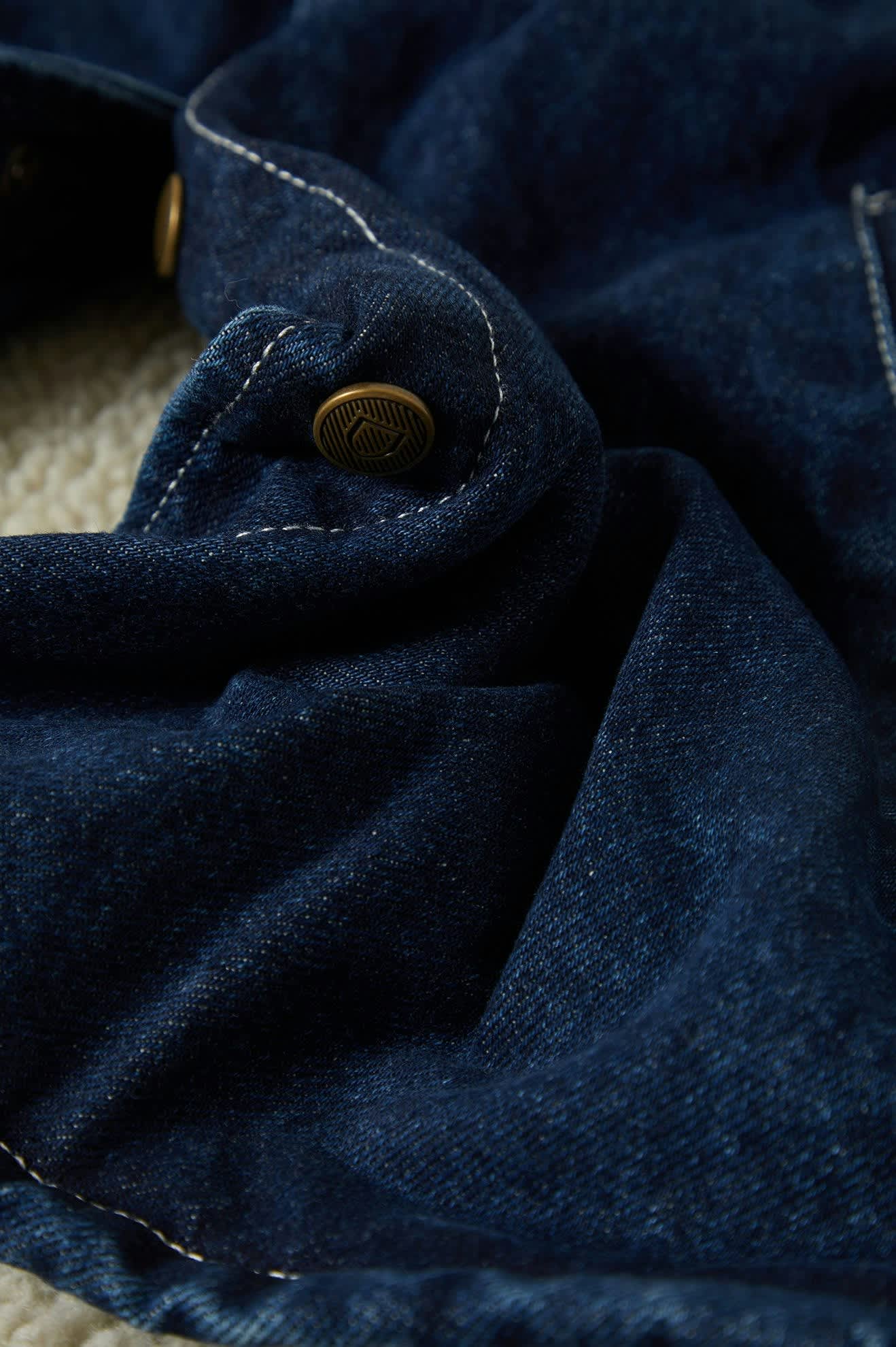 Durham Sherpa Lined Jacket - Medium Wash Denim - Image 3