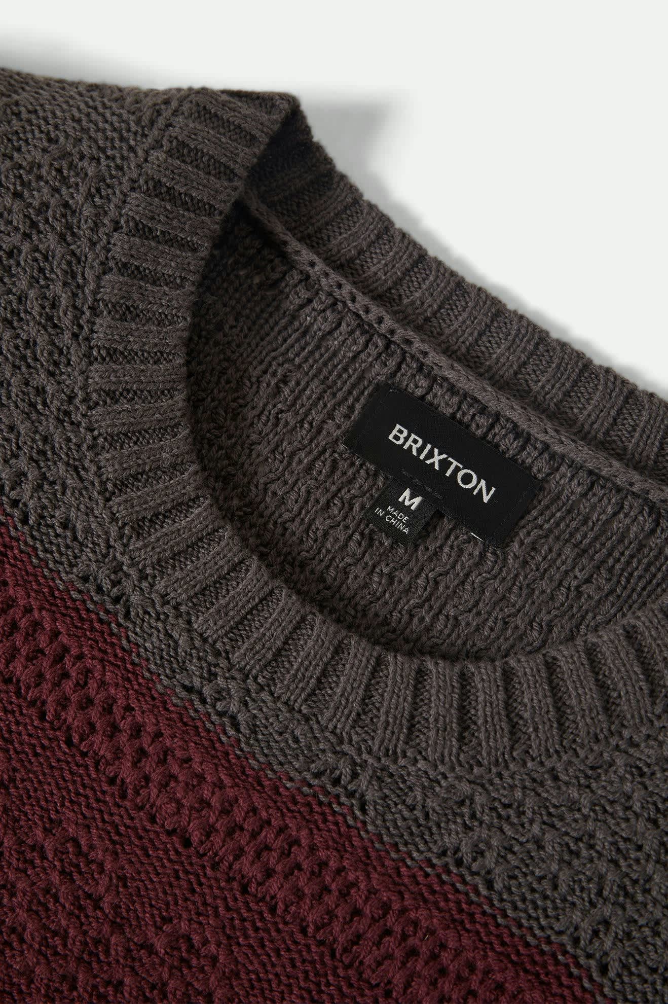 Midnight Crew Sweater - Black/Port Stripe - Image 4
