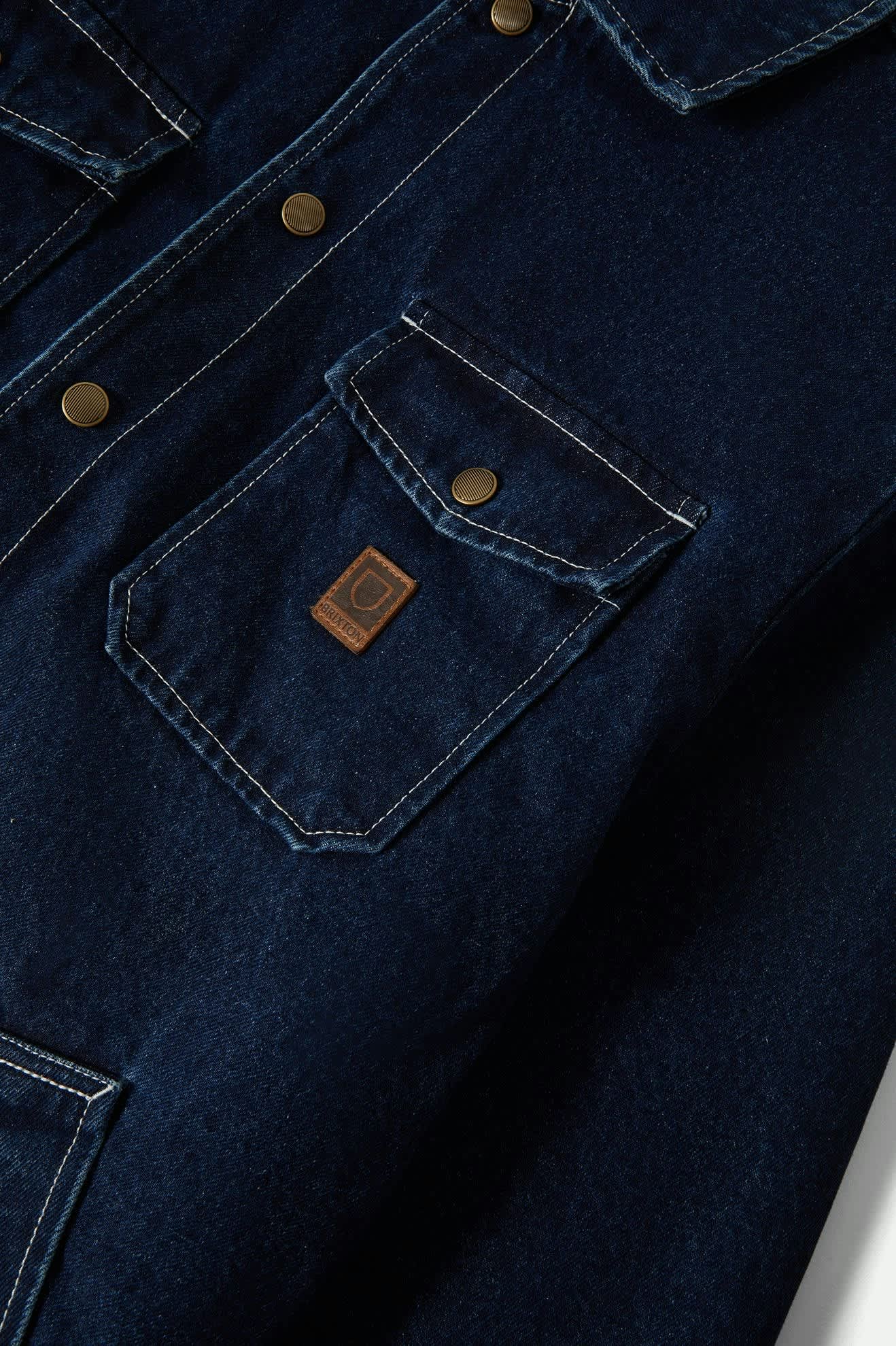 Durham Sherpa Lined Jacket - Medium Wash Denim - Image 5