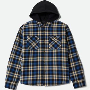 Bowery Quilited Hooded Flannel - Navy/Cream