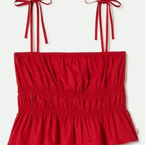 Eden Smocked Top - Crimson