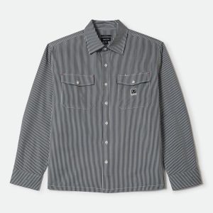 Journey Lightweight Long Sleeve Shirt - Navy/White Stripe