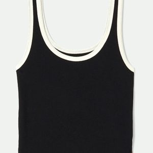 Women's Ringer Organic A-Tank - Black/Off White