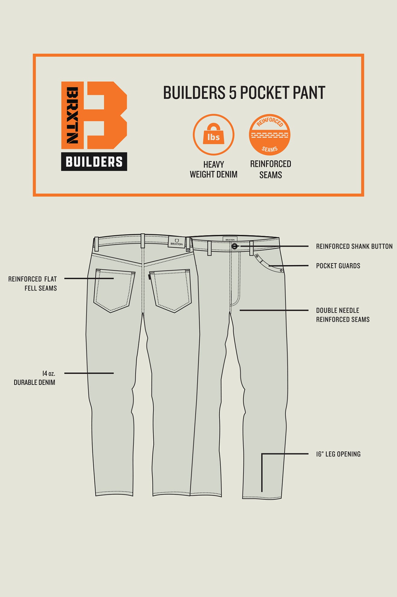 Builders 5-Pocket Pant - Rinse Denim - Image 6