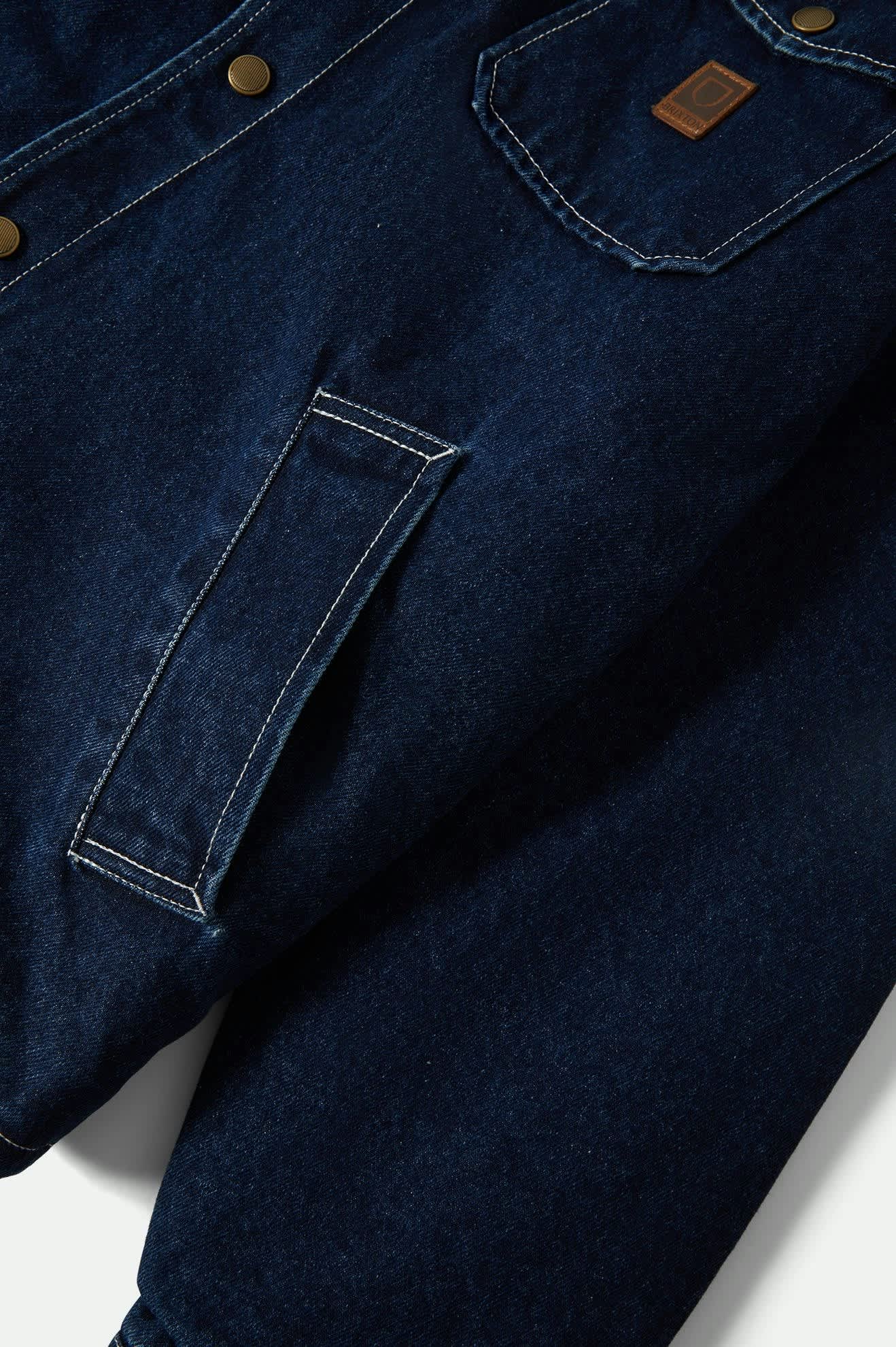 Durham Sherpa Lined Jacket - Medium Wash Denim - Image 4