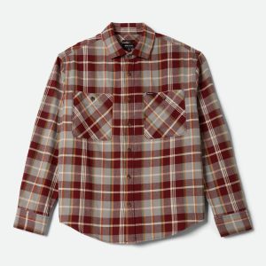 Vintage Wash Flannel - Maroon Red/Beige/Green