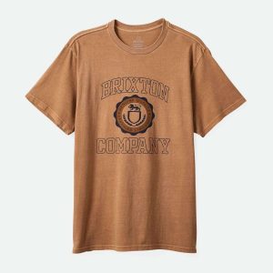 University S/S Standard T-Shirt - Tobacco Brown Worn Wash