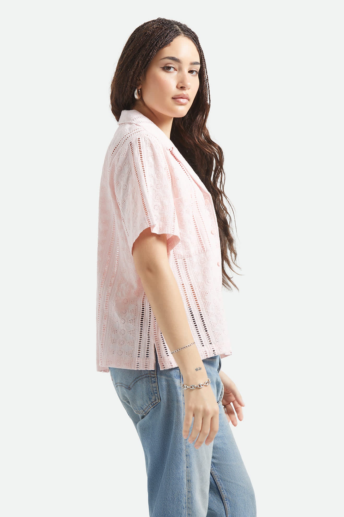 Paradise Lounge Short Sleeve Shirt - Chalk Pink - Image 3