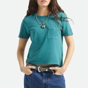 Carefree Organic Garment Dye Perfect T-Shirt - Washed Mediterranean Teal
