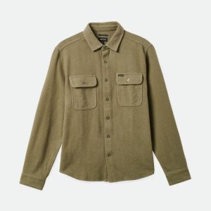 Bowery Textured Loop Twill L/S Overshirt - Olive Surplus