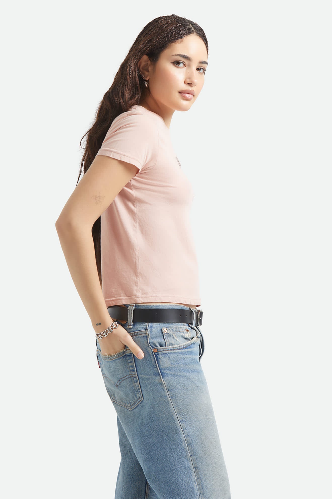 Pony Club Slim Crew T-Shirt - Silver Pink - Image 3