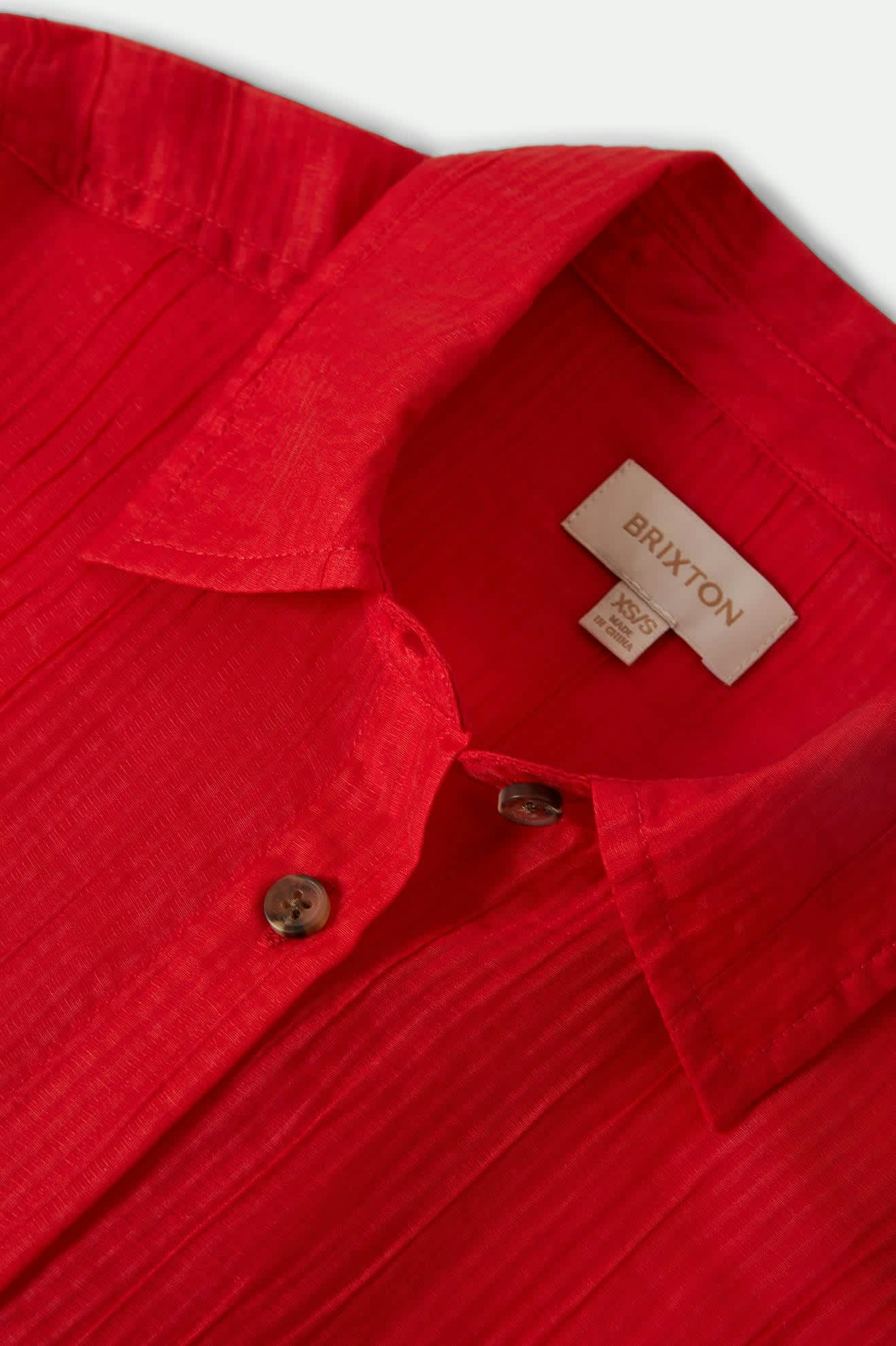Women's East Side Boxy L/S Button Down - Crimson - Image 3