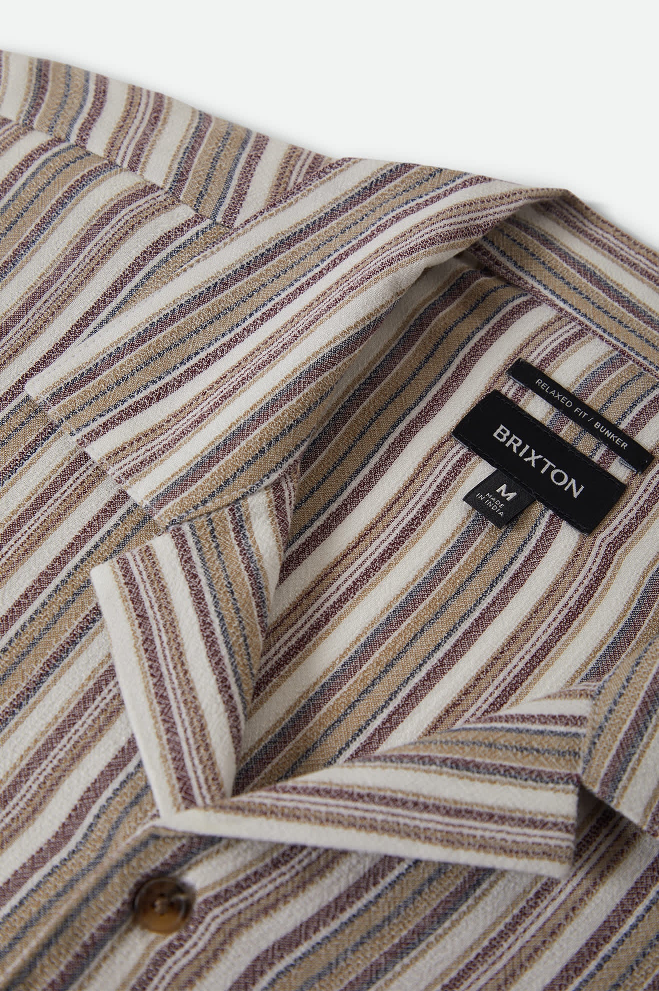 Bunker Twisted Stripe Short Sleeve Camp Collar Shirt - Robust Red - Image 9