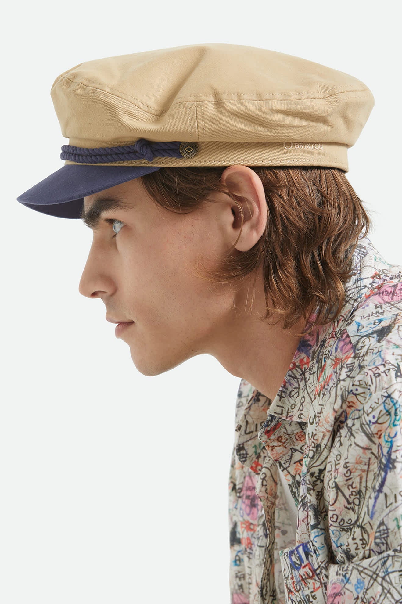 Fiddler Fisherman Cap - Sand/Washed Navy - Image 4