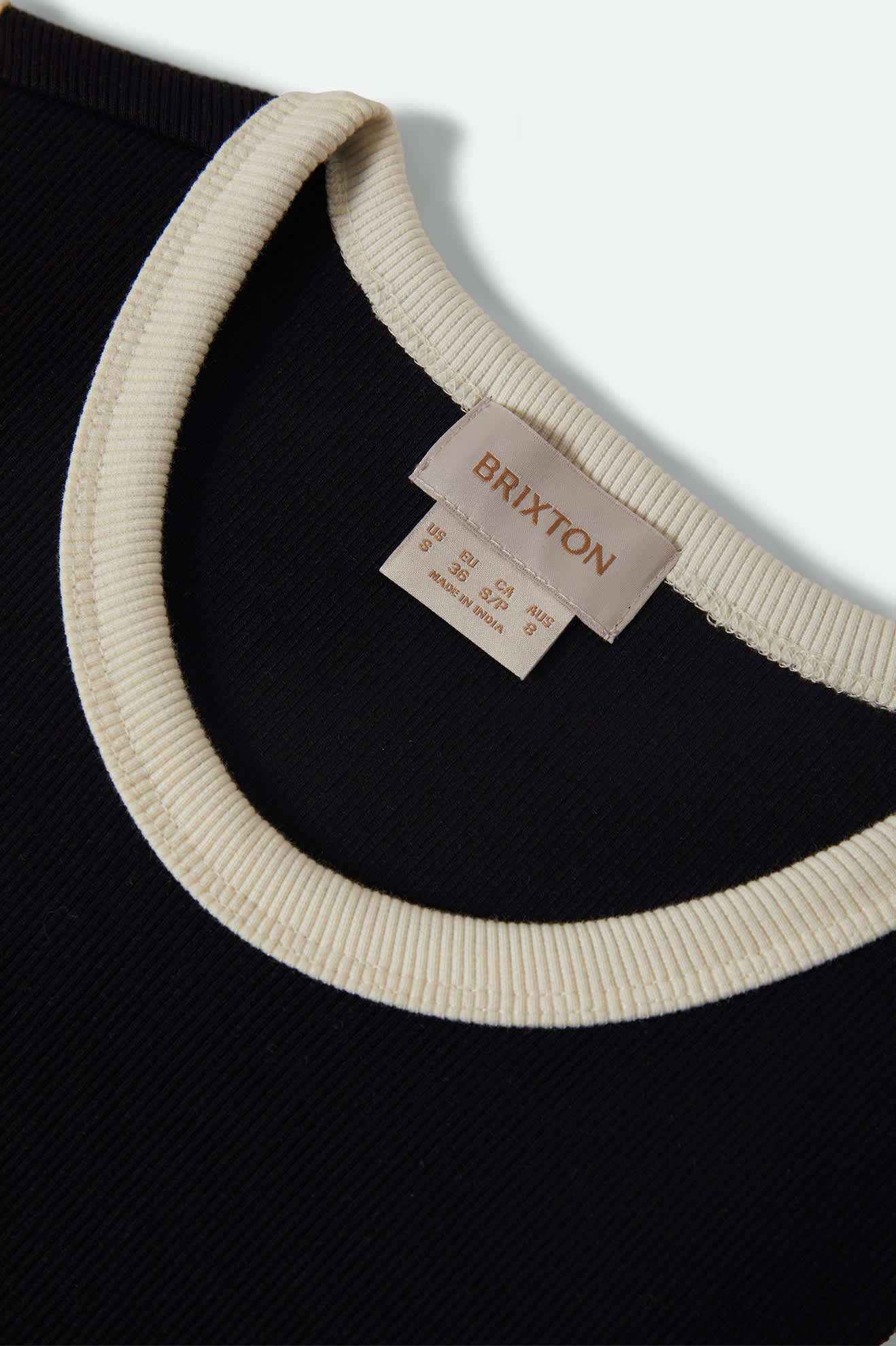 Ribbed Cinch Mini Dress - Black/Off White - Image 7