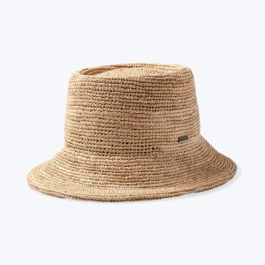 Ellee Straw Bucket Hat - Tan