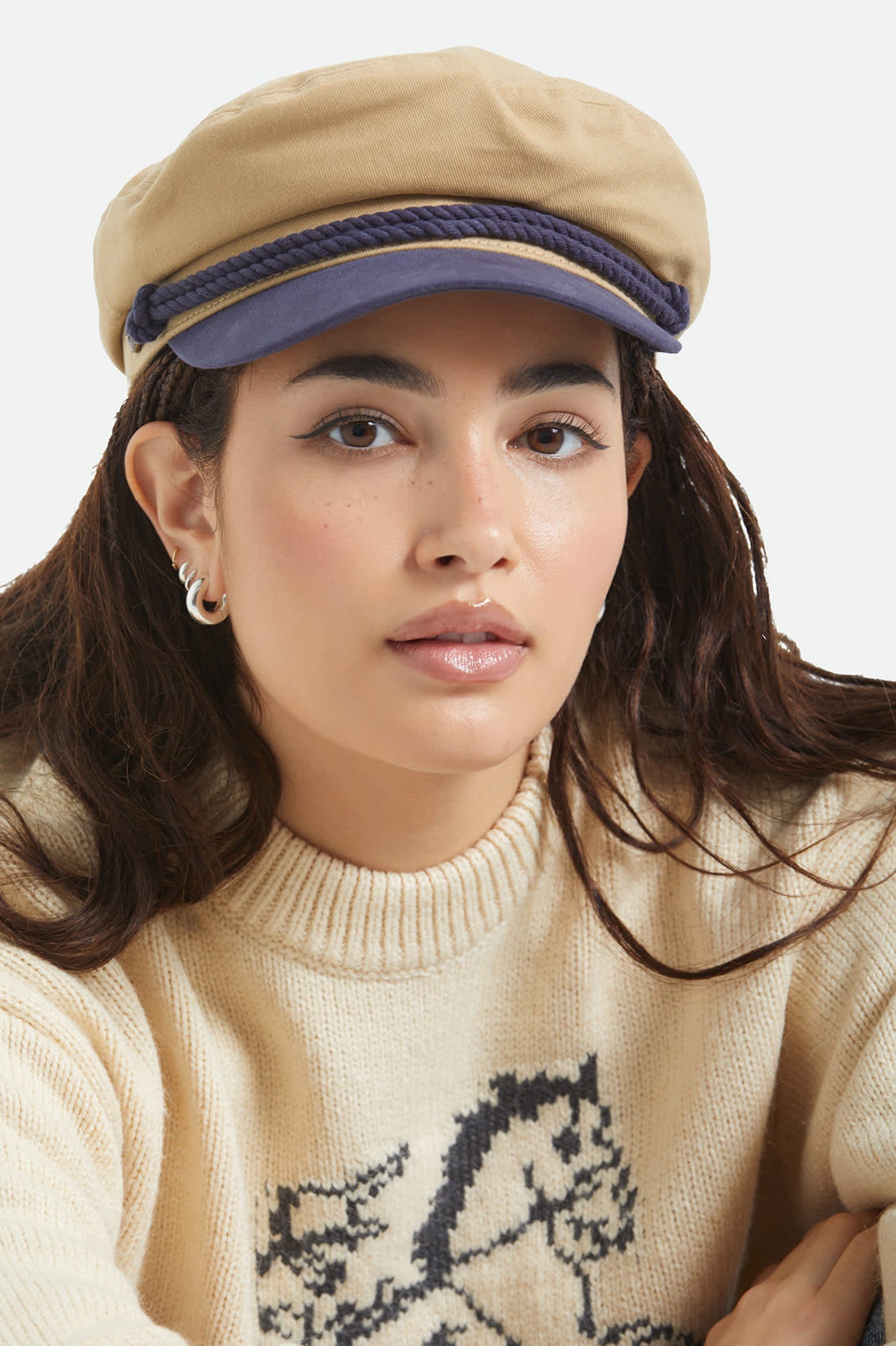 Fiddler Fisherman Cap - Sand/Washed Navy - Image 3
