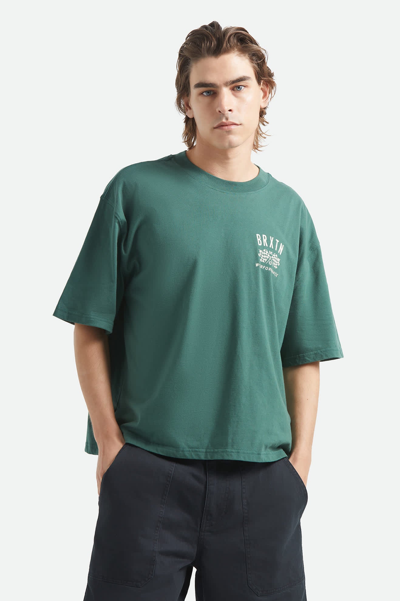Primary Short Sleeve Cropped Shirt - Primal Green - Image 2