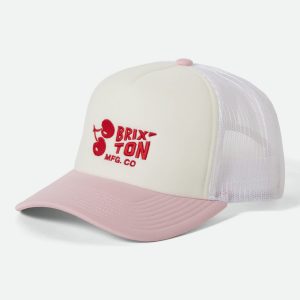 Cherry NetPlus Trucker Hat - Off White/Pink