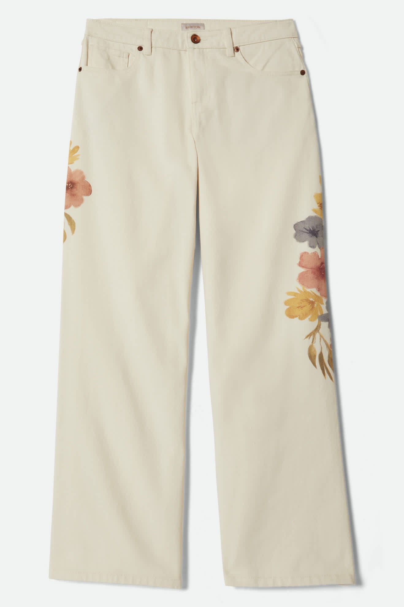 The Chloe 5-Pocket Pant - Off White Floral Burst - Image 2