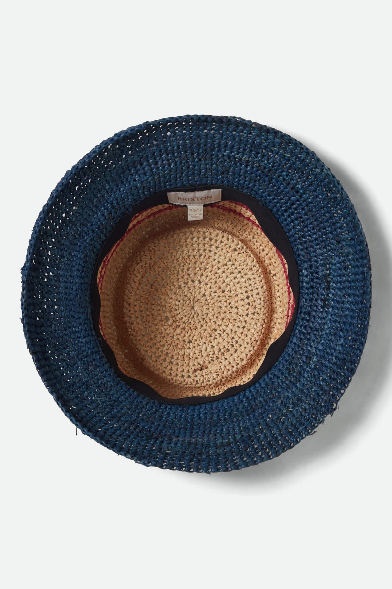 Ellee Straw Bucket Hat - Natural/Navy/Red - Image 2