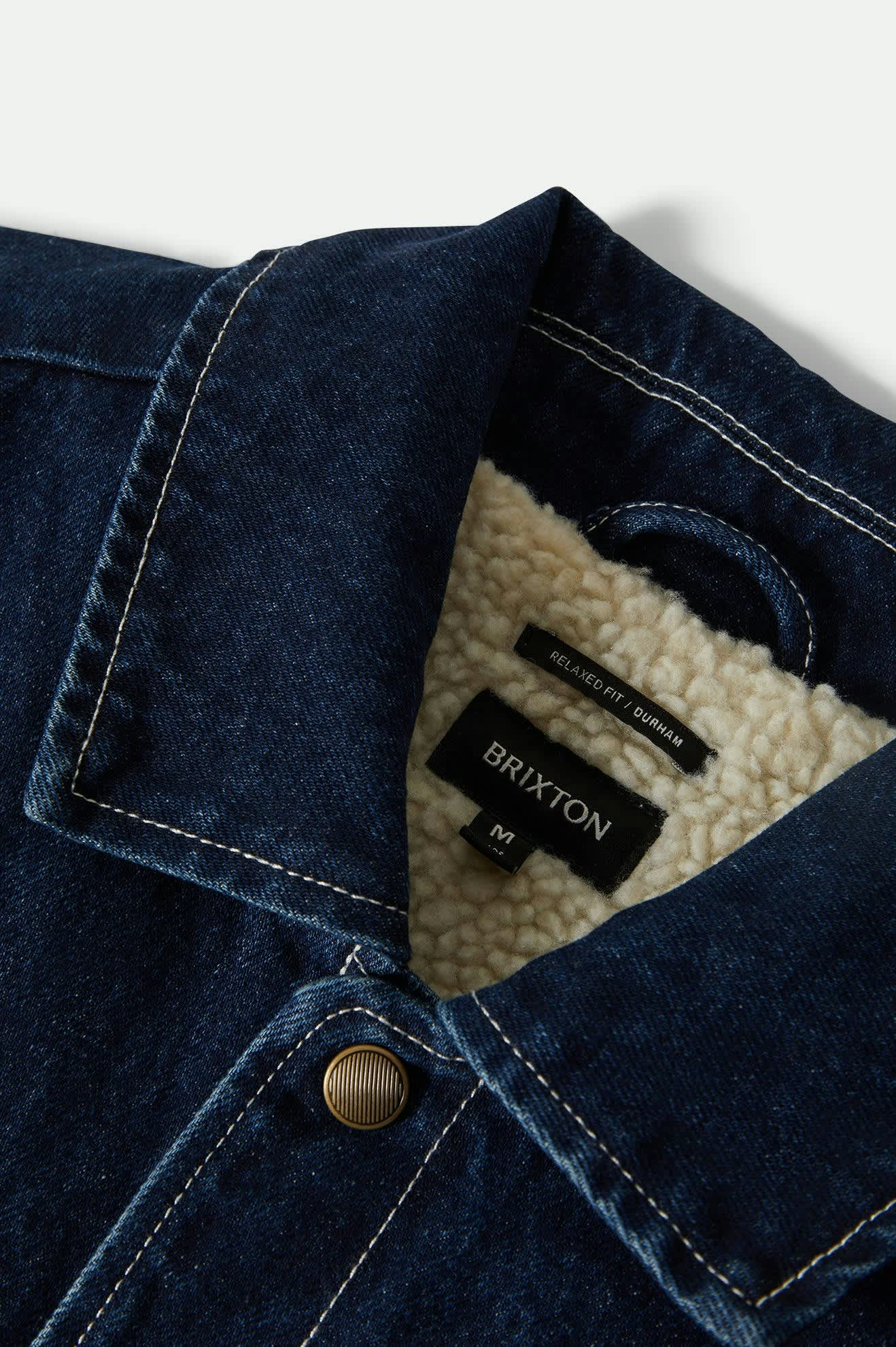 Durham Sherpa Lined Jacket - Medium Wash Denim - Image 2