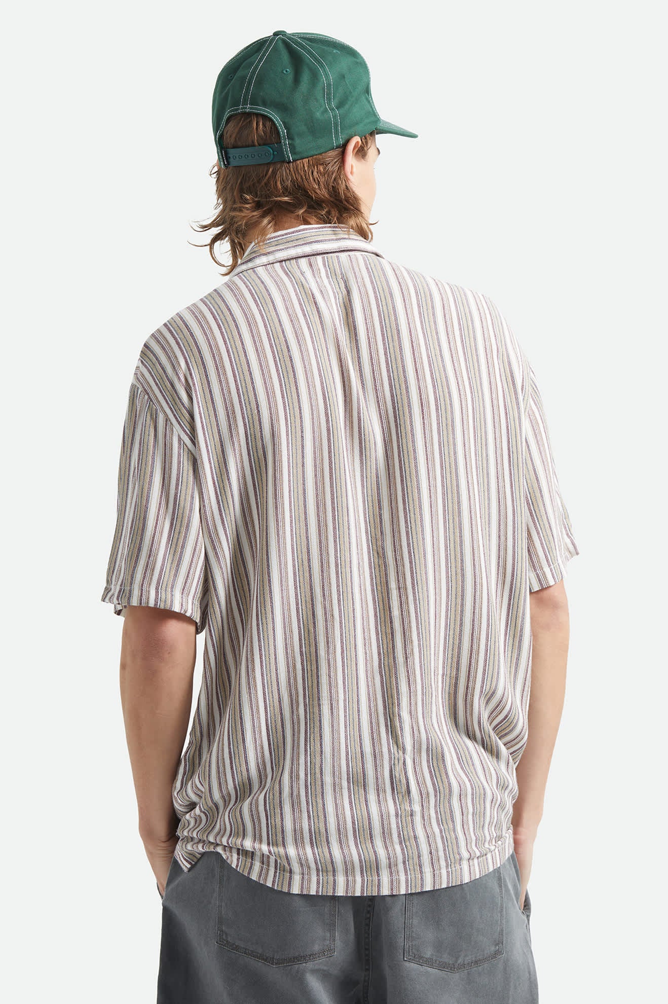Bunker Twisted Stripe Short Sleeve Camp Collar Shirt - Robust Red - Image 4