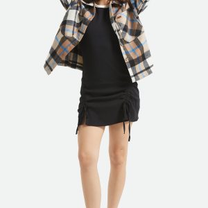 Bowery Women's Soft Brushed Flannel - Washed Black/Sand