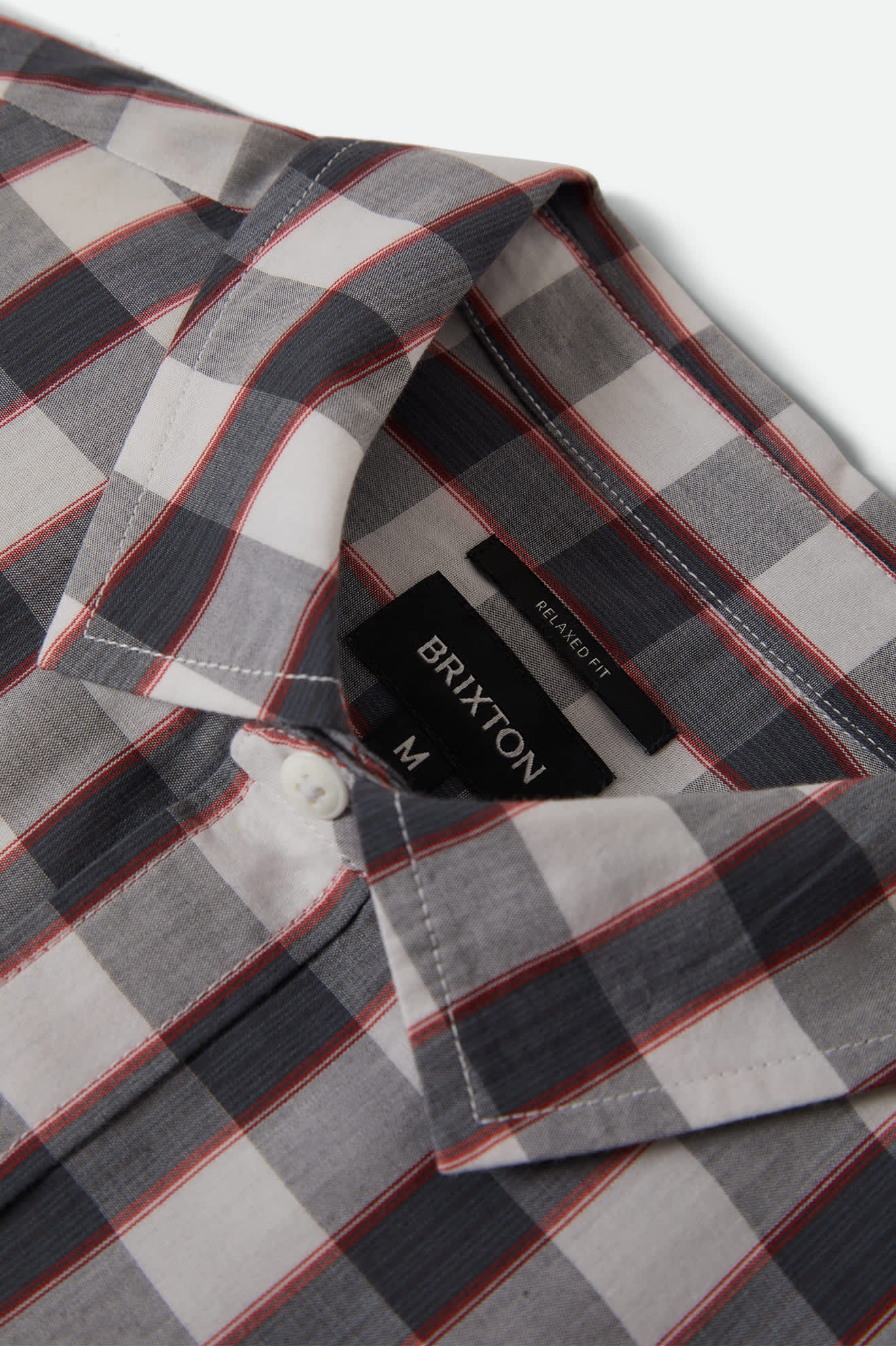 Cru Plaid Short Sleeve Shirt - Black/Off White/Red - Image 4