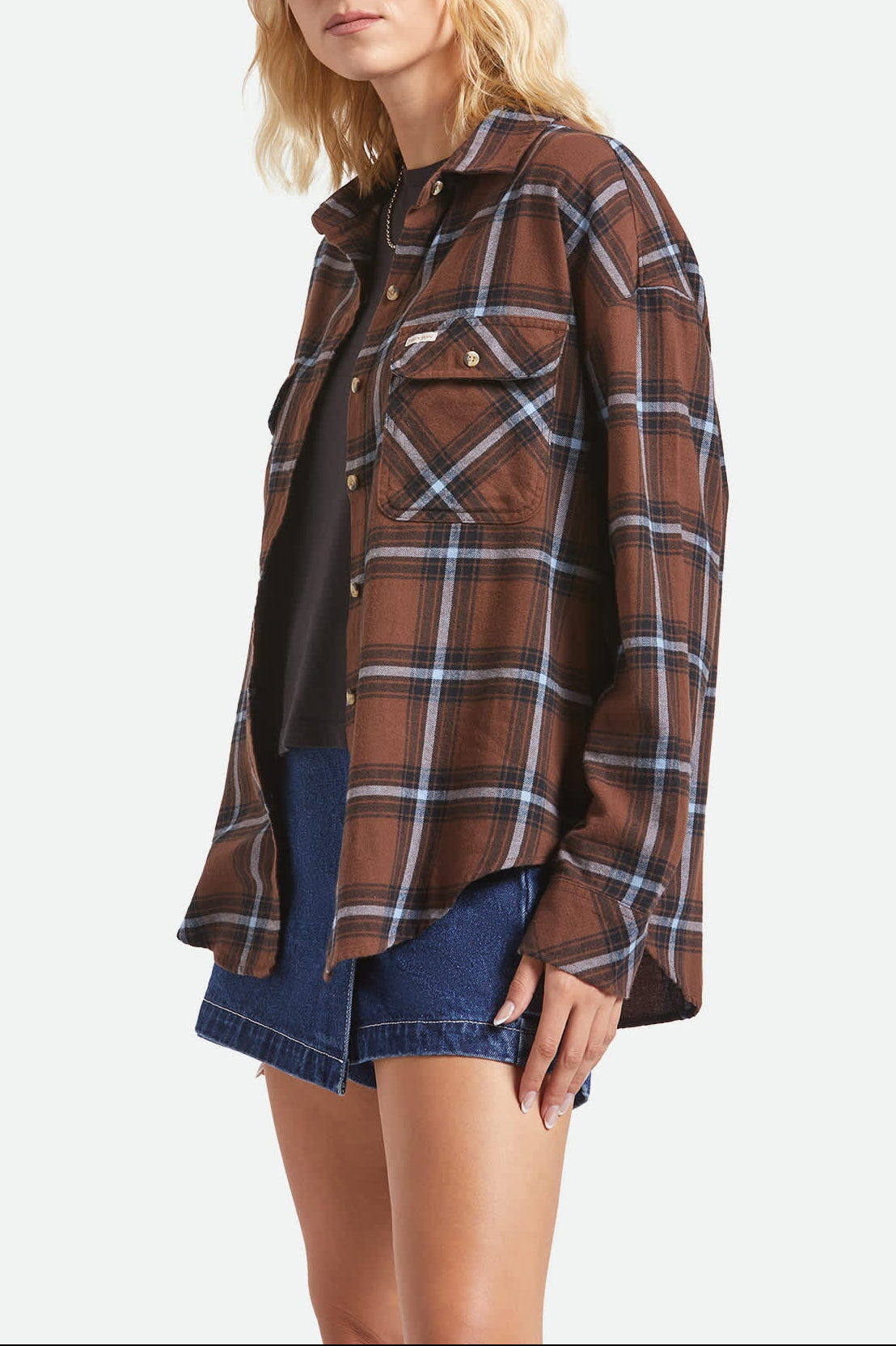 Women's Bowery Vintage Overshirt - Pinecone Brown/Black/Borrowed Blue - Image 3
