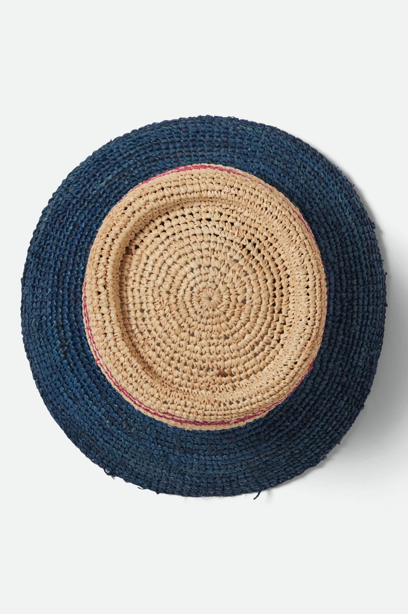 Ellee Straw Bucket Hat - Natural/Navy/Red - Image 3