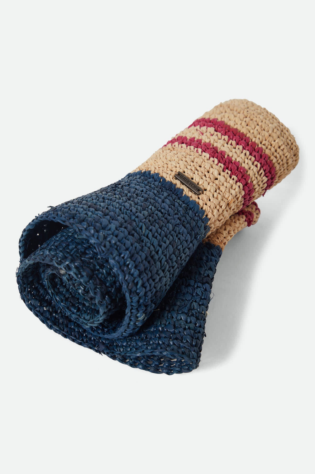 Ellee Straw Bucket Hat - Natural/Navy/Red - Image 5