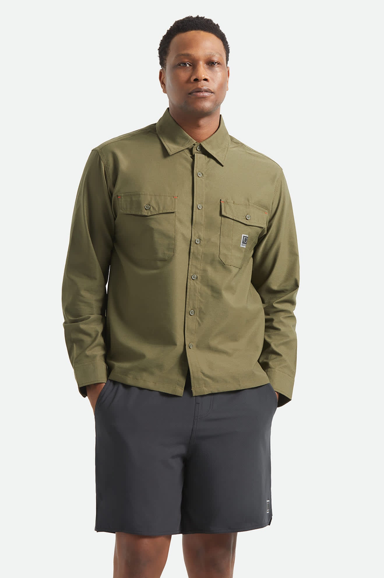 Journey Lightweight Long Sleeve Shirt - Dark Olive - Image 2