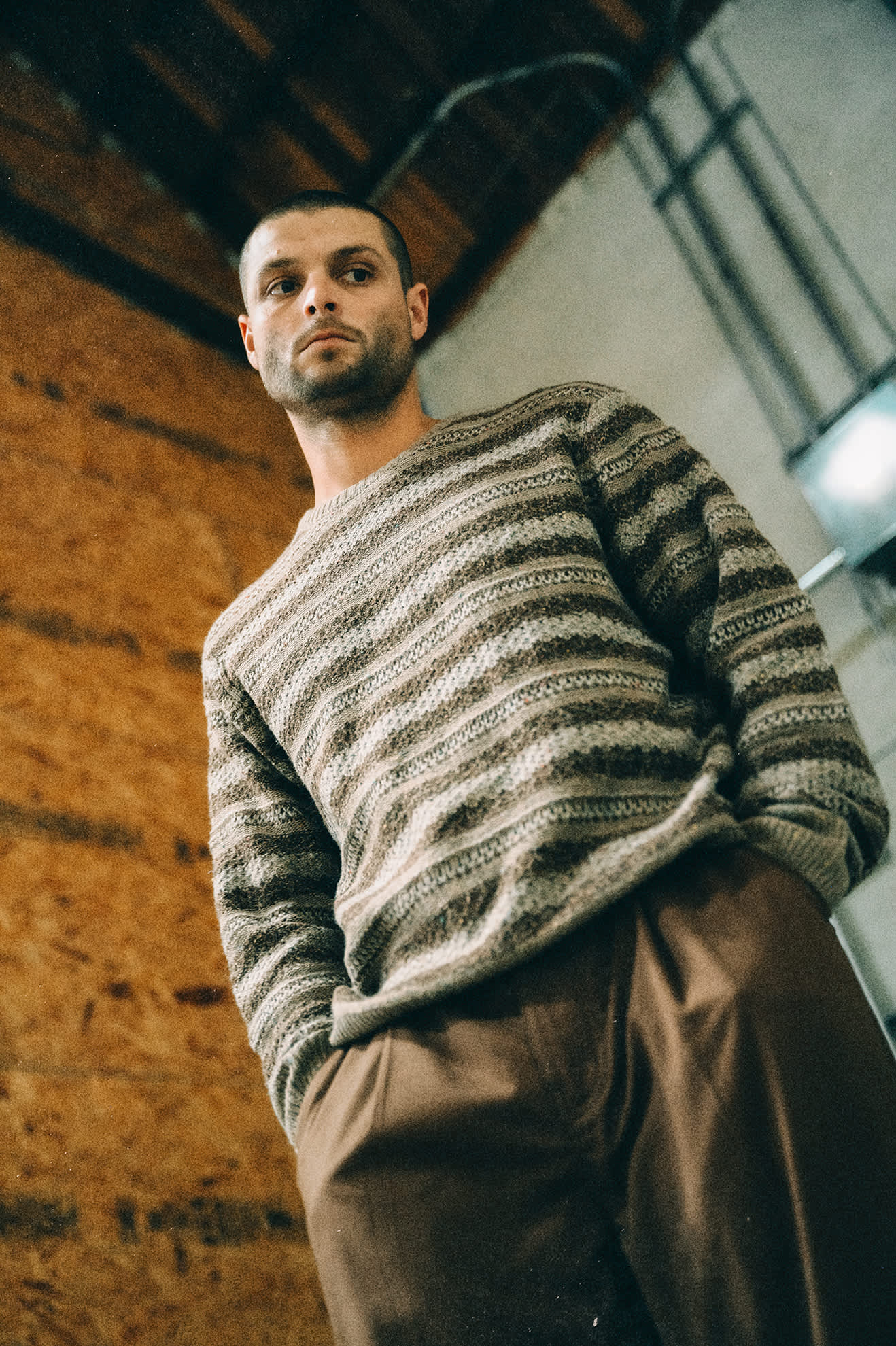 Midnight Crew Sweater - Multi Neutral Stripe - Image 4