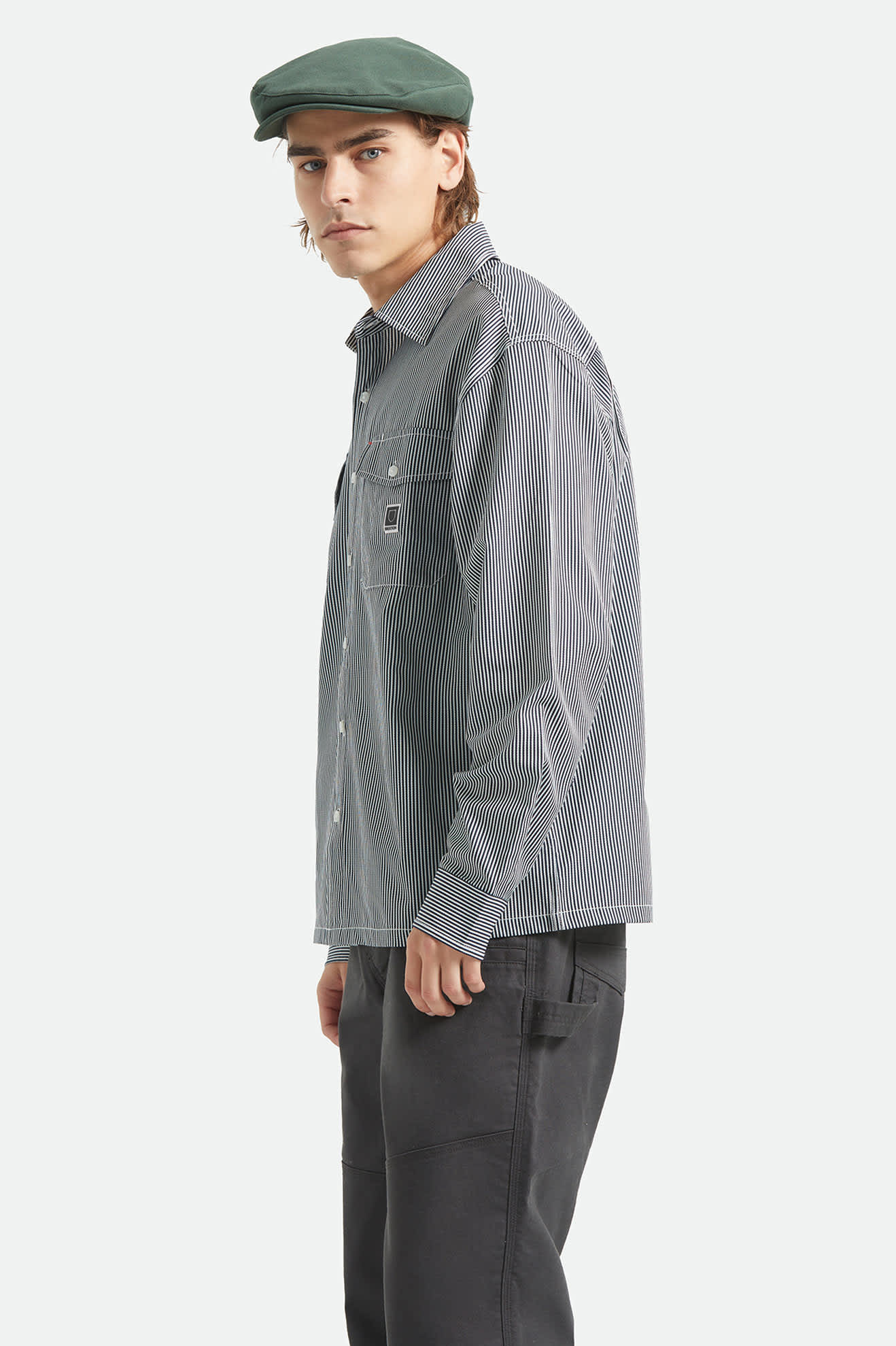 Journey Lightweight Long Sleeve Shirt - Navy/White Stripe - Image 3