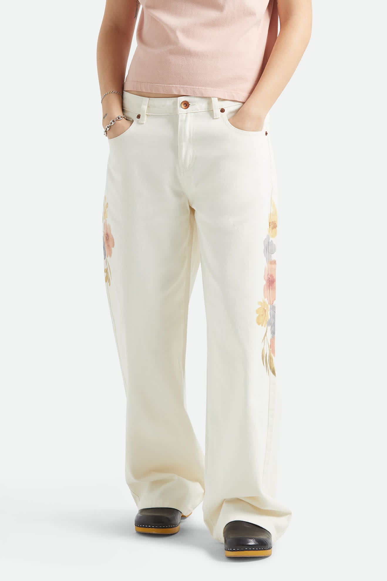 The Chloe 5-Pocket Pant - Off White Floral Burst - Image 3