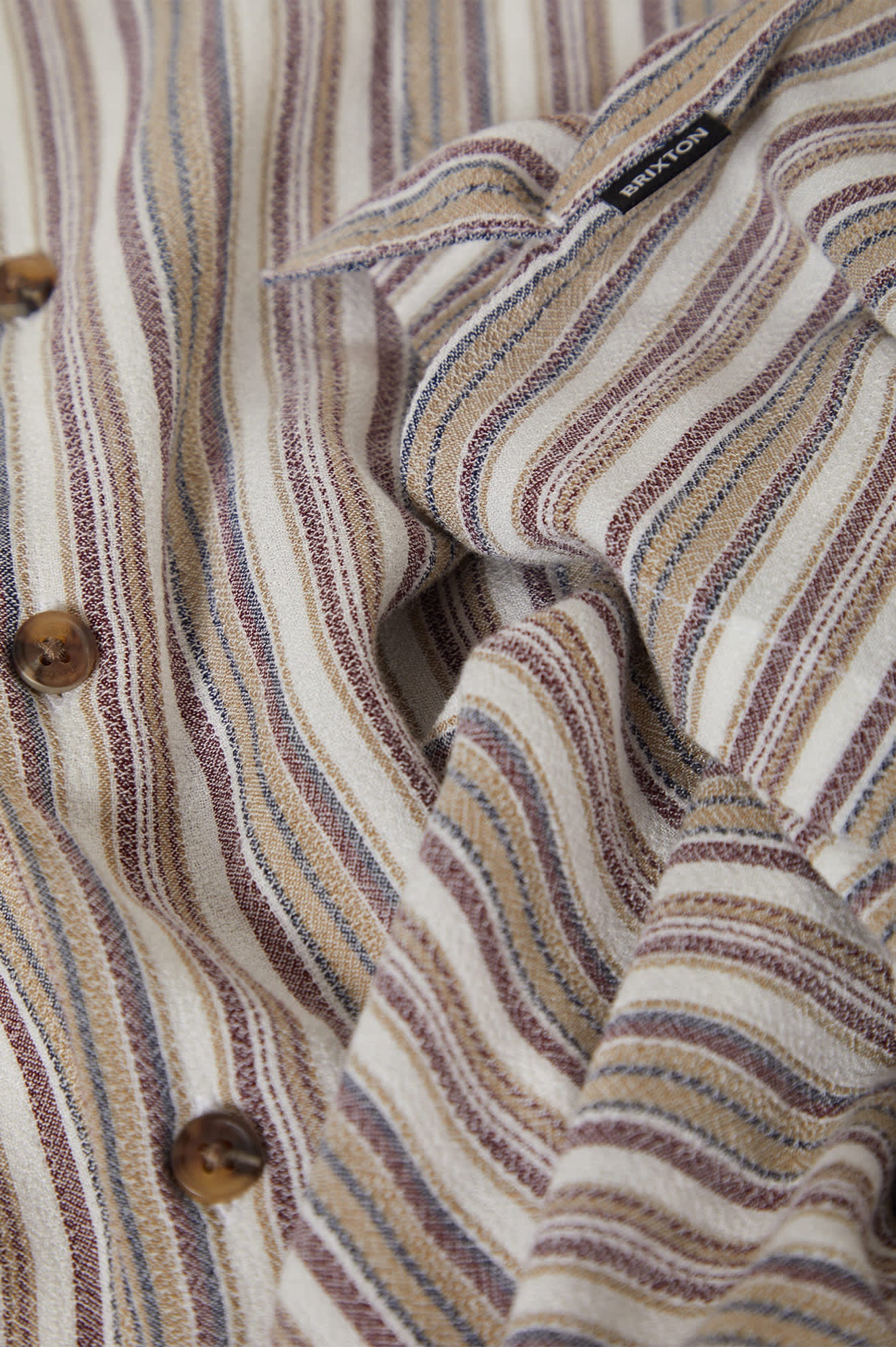 Bunker Twisted Stripe Short Sleeve Camp Collar Shirt - Robust Red - Image 7