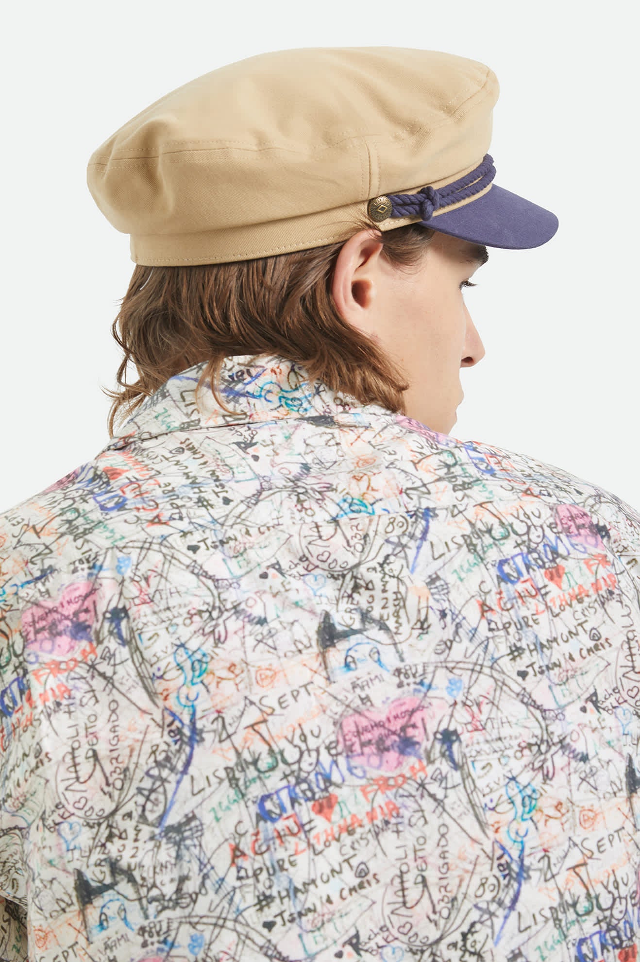 Fiddler Fisherman Cap - Sand/Washed Navy - Image 6