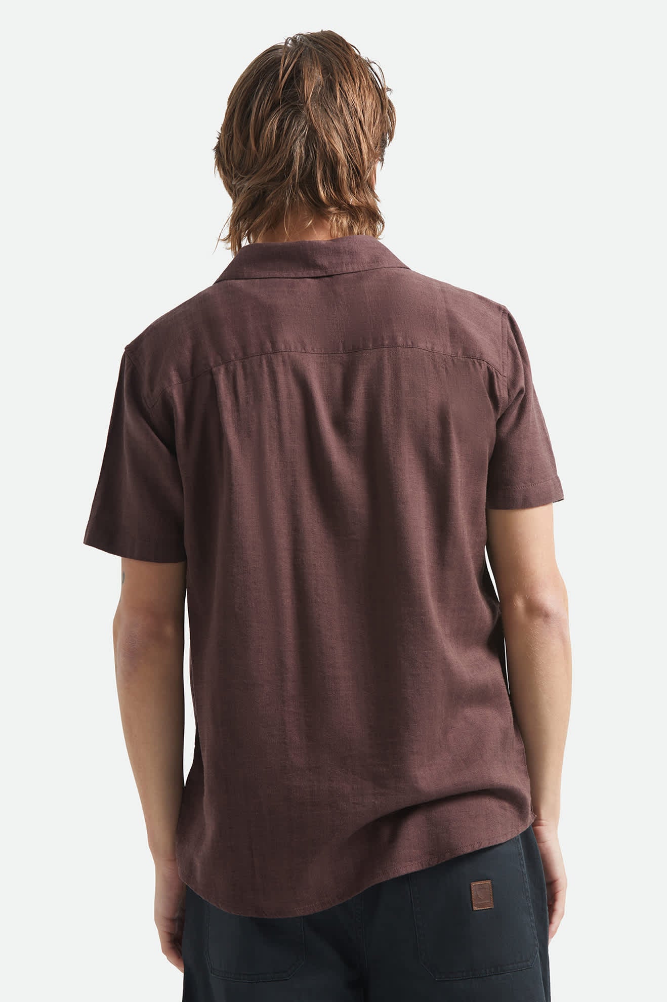 Charter Slub Short Sleeve Shirt - Chocolate - Image 4