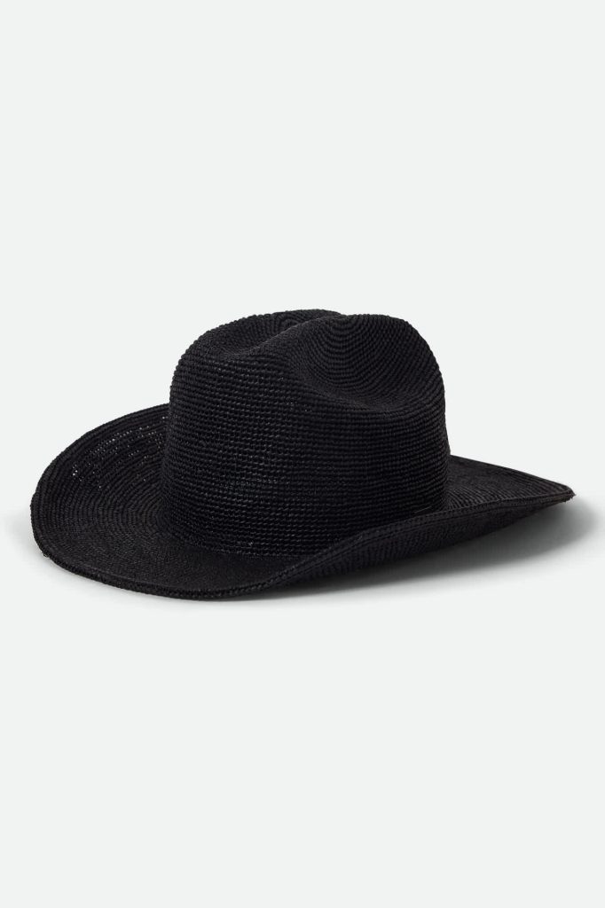 Odessa Straw Packable Cowboy Hat - Black