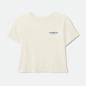 Goodyear Burnout Boxy Crew T-Shirt - Off White
