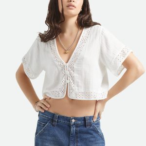 Seaside Eyelet Top - Off White Eyelet