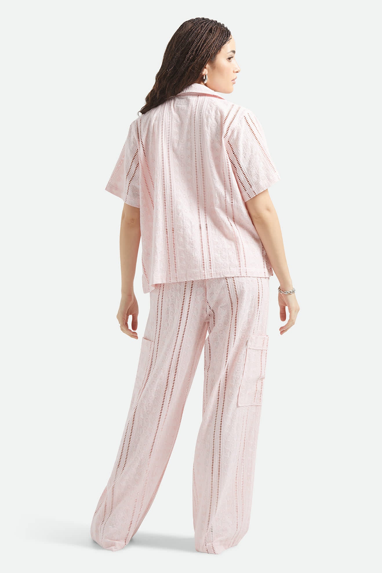 The Mercer Wide Leg Trouser Pant - Chalk Pink - Image 5