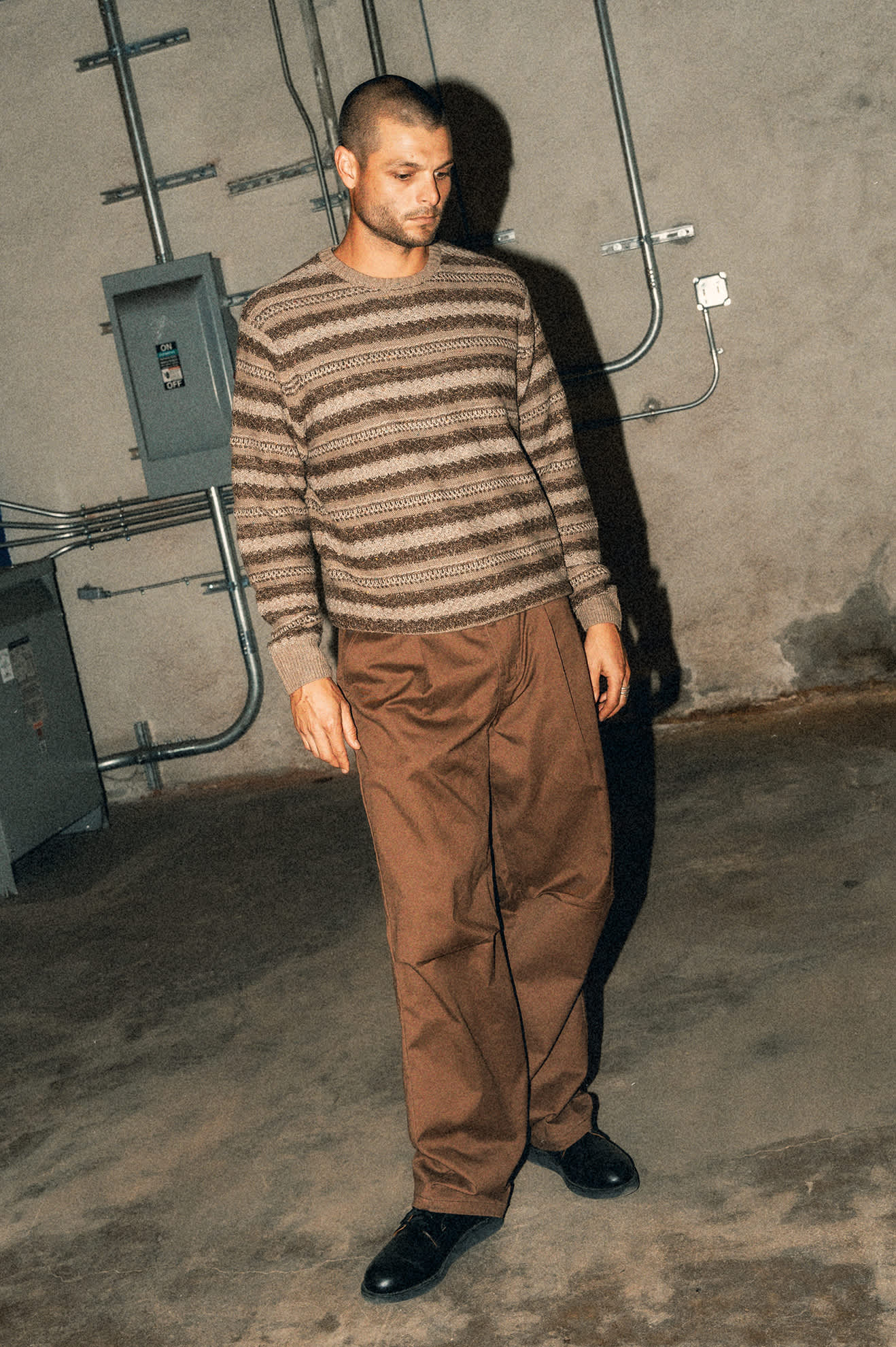 Midnight Crew Sweater - Multi Neutral Stripe - Image 5